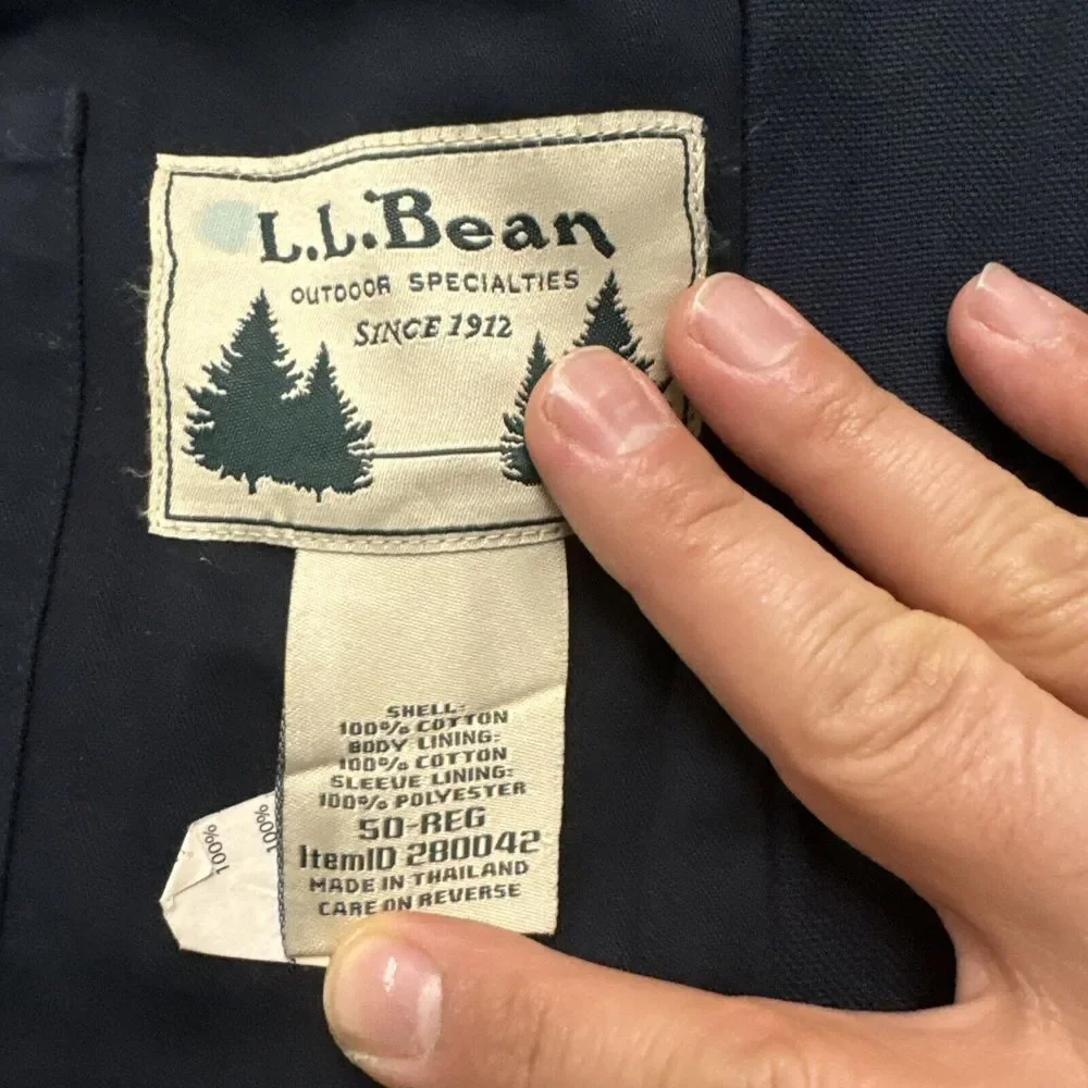 Vintage LL‎ Bean Cotton Canvas Blazer Faded Blue Men's Size 50